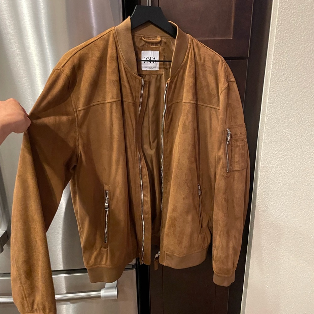 MENS Zara suede bomber jacket